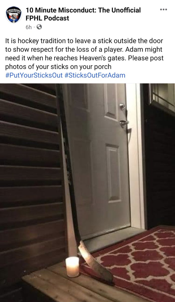 10MinMisPod's tweet photo. @PanthersIHC we at the 10 Minute Misconduct Podcast are keeping you in our prayers. #SticksOutForAdam #PutYourSticksOut https://t.co/WACJTbWfV1