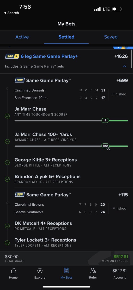 MintsTrades's tweet image. +1626 Parlay✅ Jamar got exactly what we needed.