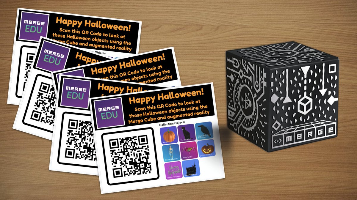 shannonmmiller's tweet photo. Here is a fun and spooky activity and collection to have your kids explore with @mergeedu and augmented reality this week. 🎃🕷️🐈‍⬛

Find the links and template for this choice board poster here, friends...

https://t.co/1G99E9QYT9

#futurereadylibs #futureready #edchat #edtech #ISTElib #mergeedu #halloween #fall