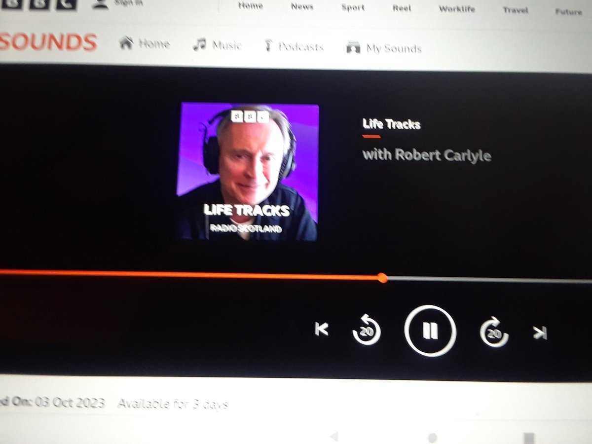 What a TREAT! I FINALLY had a chance to listen, BBC SOUNDS, Life Tracks with Mr. Robert Carlyle. Please host more music radio, Mr.R.C! Thank-you!😊👍