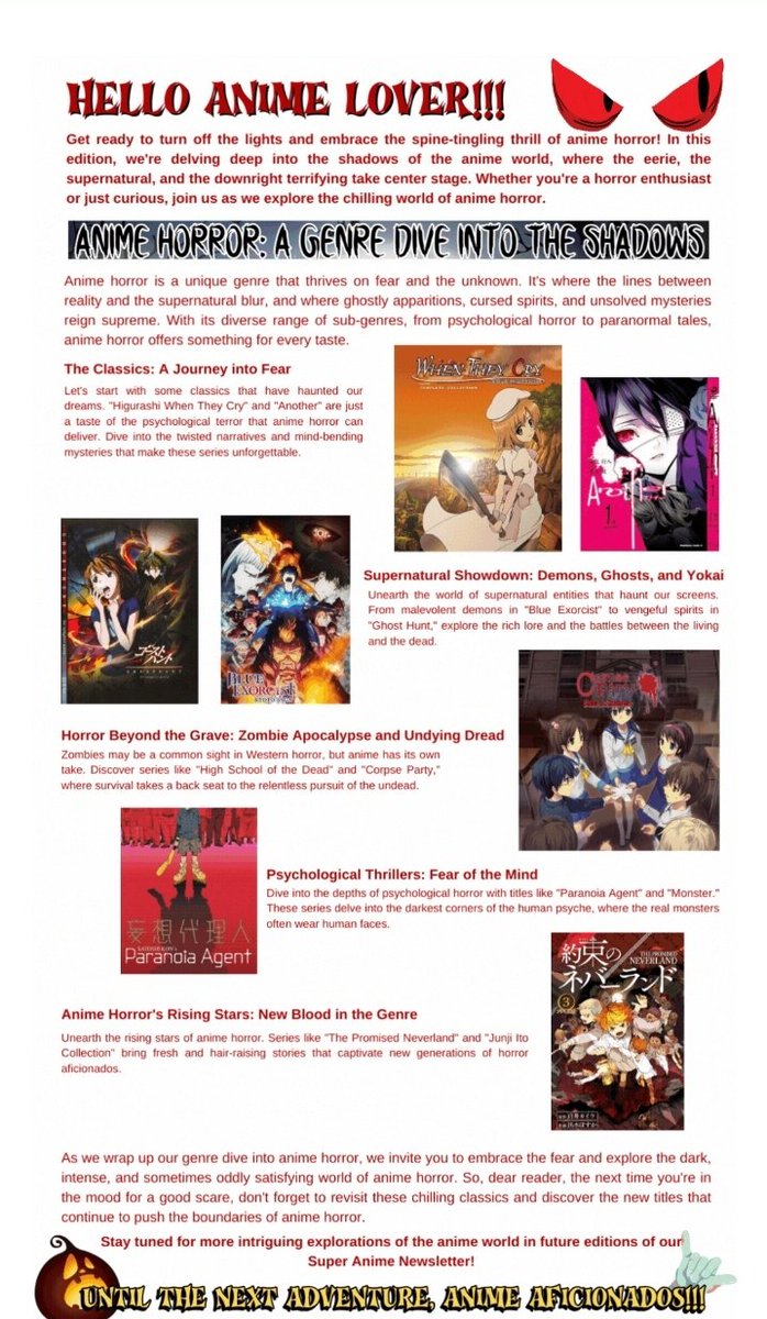 Warrior_Scout's tweet photo. #Anime Adventures
👻#Horror 😱 Edition 👹
@SuperAnimeStore
Into The Shadows
#Zombies #Demons #Ghouls
#Yokia #Higurashi
#superanimestore $smmr
https://t.co/LkfRoro67a https://t.co/TwyHGqfOhs