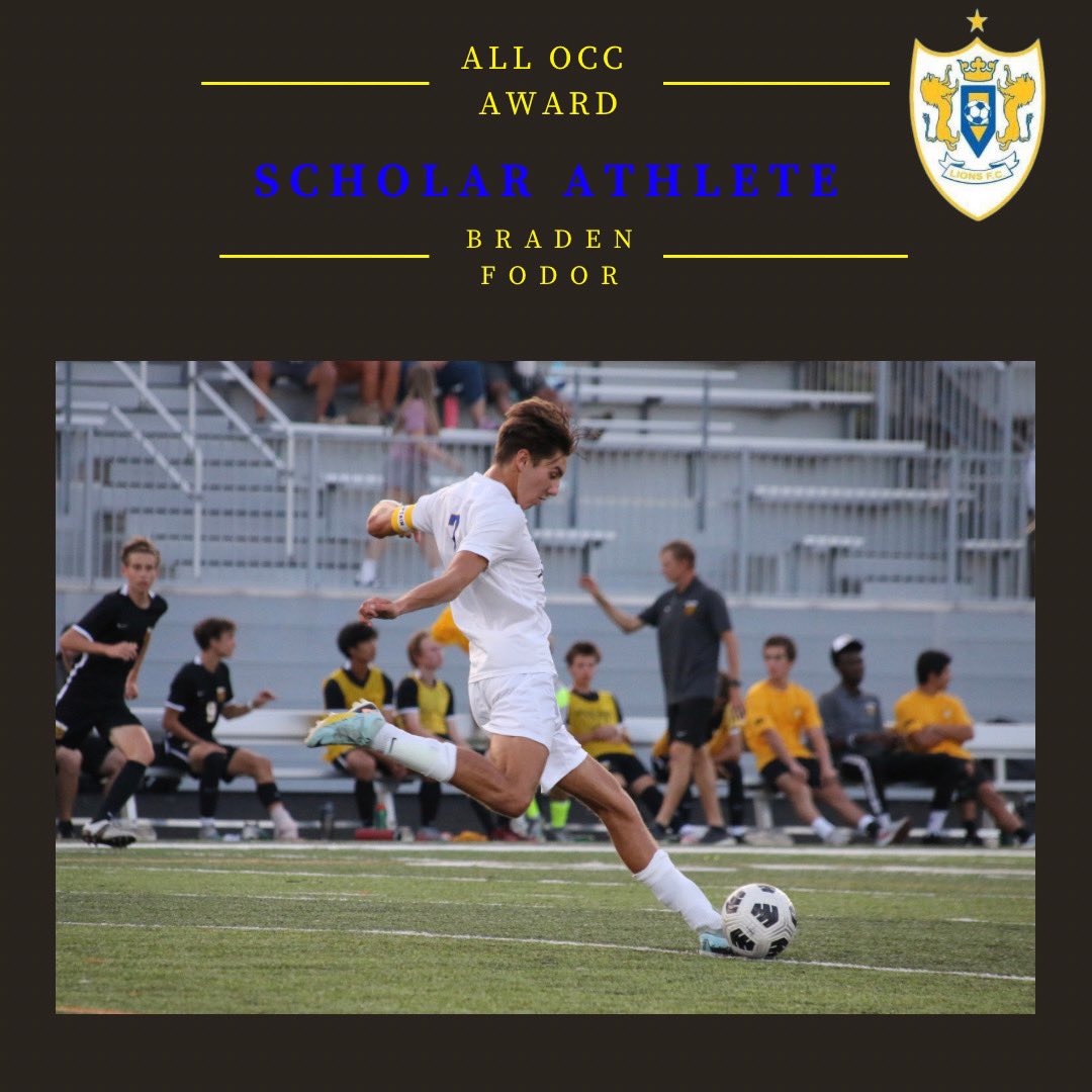 The results are in…

📚 All OCC Scholar Athlete
📚 Braden Fodor

Congrats Fodor!! #GLBS 🦁⚽️