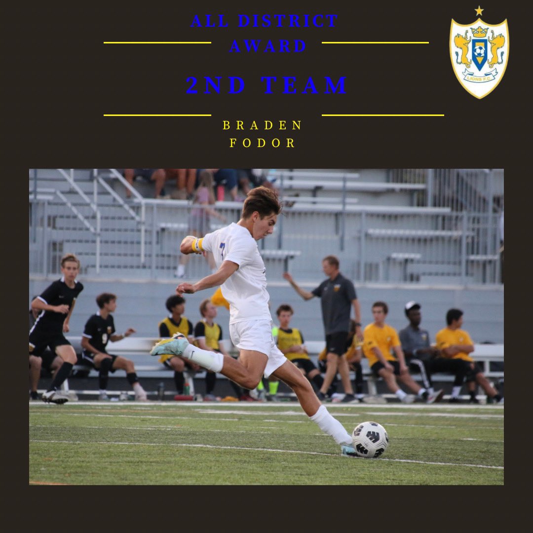 Another big congratulations to Chase Robinson &amp; Braden Fodor as they earned 2nd Team All District honors! Phenomenal awards for phenomenal people! #GLBS 🦁⚽️