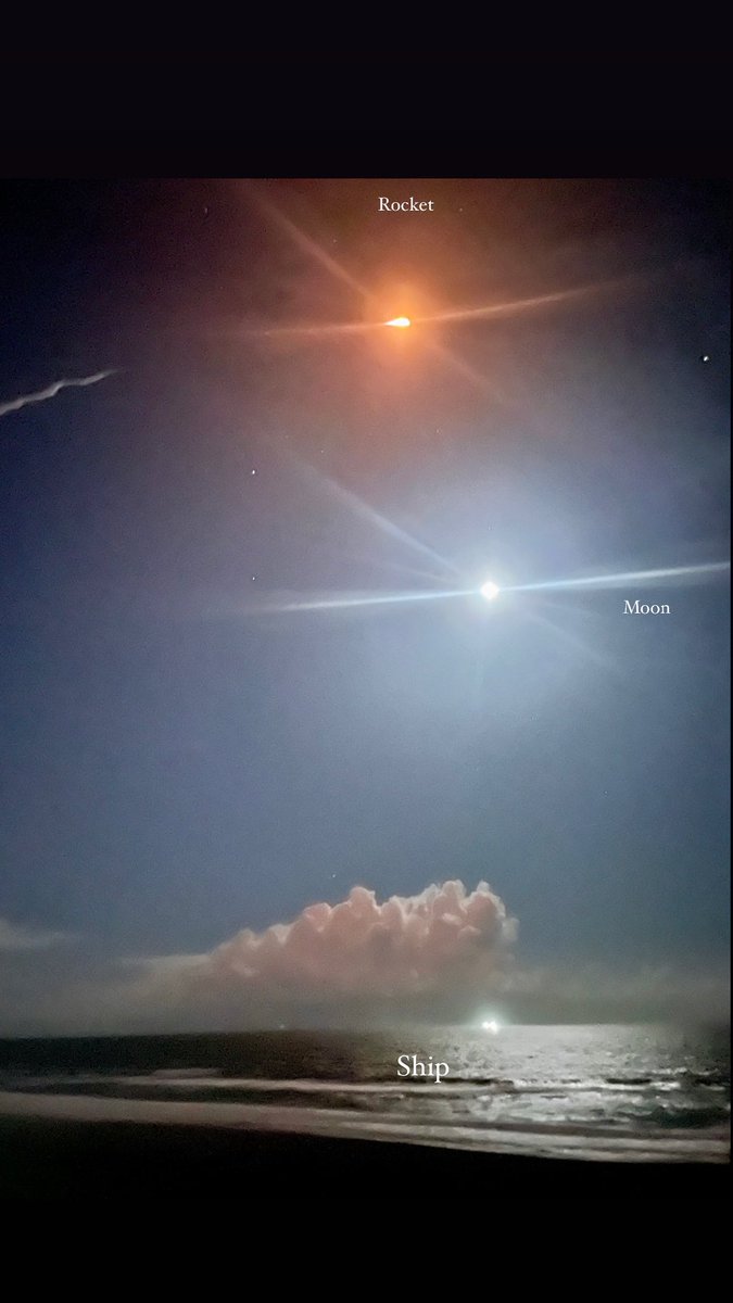 janelvee5's tweet photo. @SpaceX @Starlink I was looking forward to the launch tonight with the big bright moon out here. Here’s a photo from the launch on Oct 5th. https://t.co/se5nmTSpUL