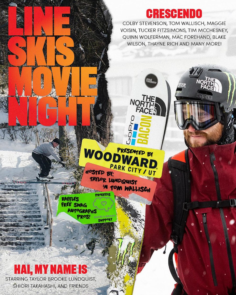 Three movies, one night with <a href="/lineskis/">Line Skis</a>! Join us this Saturday, November 4th for a FREE ski film showing with special guests <a href="/TWallisch/">Tom Wallisch</a> and Taylor Lundquist. We're kicking off the season with huge giveaways, autograph signings, and an athlete Q+A! bit.ly/lineskismovien…
