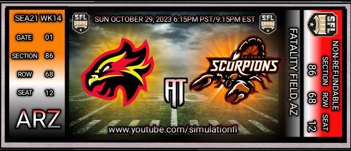 It's goin down tonight in the <a href="/simulationfl/">Simulation Football League</a> as the <a href="/SFL_Fury/">Las Vegas Fury</a> head to Arizona to take on Western Division Champs, <a href="/AjTravon2222/">Ashley Jackson</a> and the Scorpions at Fatality Field BAYBAY... Time to make them #FEELTHESTING!!! #eSports #fyp #football #Simulation #makeanimpact