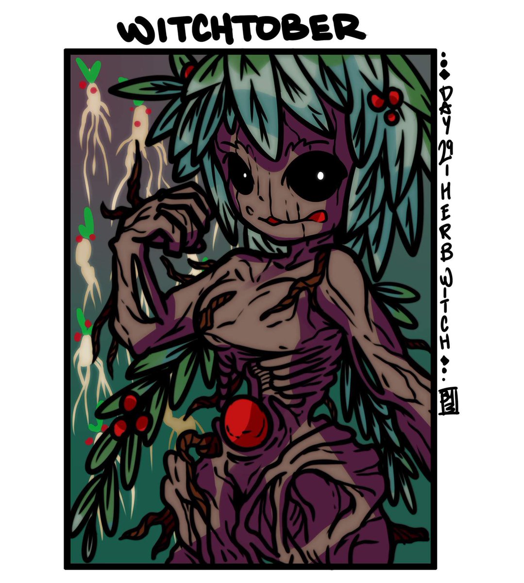 BY13x's tweet image. Day 29- #HerbWitch 

#art #doodle #drawing #witch #witchtober #witchtober2023 #occwitchtober #herb