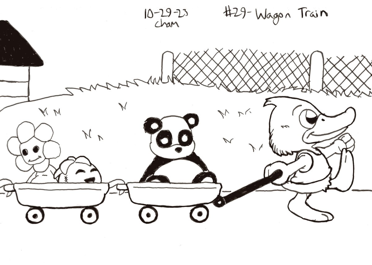 #Inktober Day 29 - Wagon Train

I dunno where he got the wagons that latch together, but my internal child is very jealous.
#art #furryart