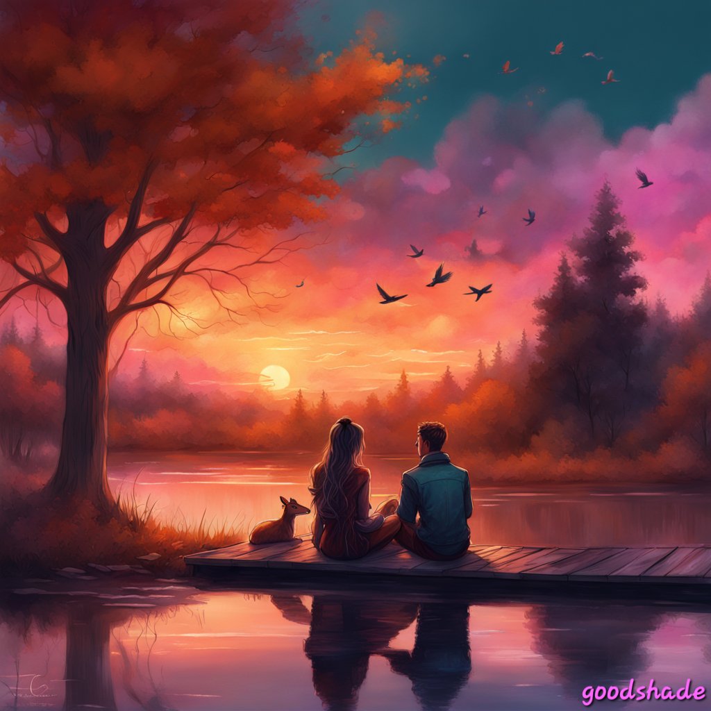 I love this art. It tells a love story, with a backdrop of beauty only God can create.❤️🙏🇺🇲🎃
#GodBlessAmerica #AutumnSunset
Beneath the evening's painted cascade,
A couple's moment in the sunlight's fade.
Sunset serenity, in silence laid,
Love's masterpiece, forever portrayed.