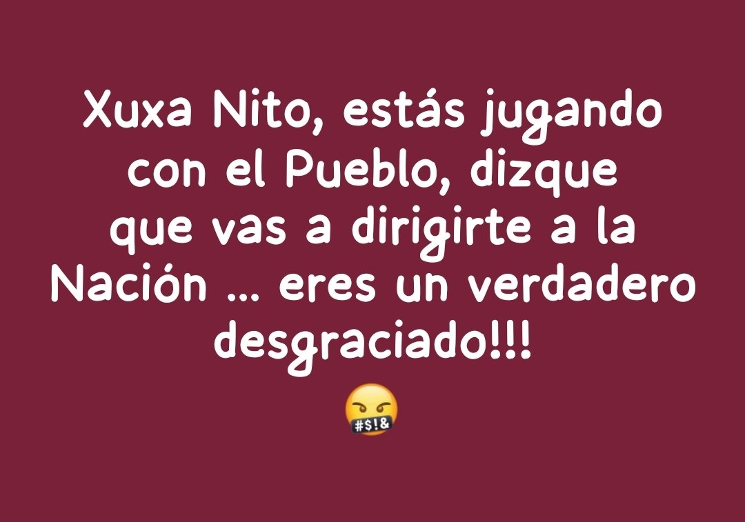Ey <a href="/NitoCortizo/">Nito Cortizo</a> eres un verdadero desgraciado  ... o sea, hay que esperar a la hora que te de la regalada gana ... miserable!!!!