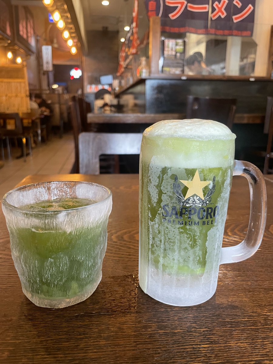 HACHIOJIRamenLA's tweet photo. Cheers with unique matcha-flavored sake &amp; beer! Exclusive to us. Try something different this time! 🍺🍶 #MatchaDrinks https://t.co/2r5g3GZPud