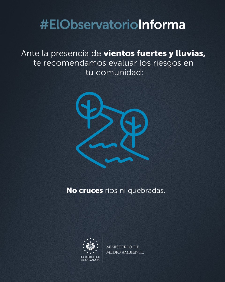 MedioAmbienteSV's tweet photo. ⚠️ Ante la alerta estratificada en nuestro país, te recomendamos evaluar los riesgos en tu comunidad. 🟠🟡⛈️🌊 https://t.co/FoxpqgHtCH