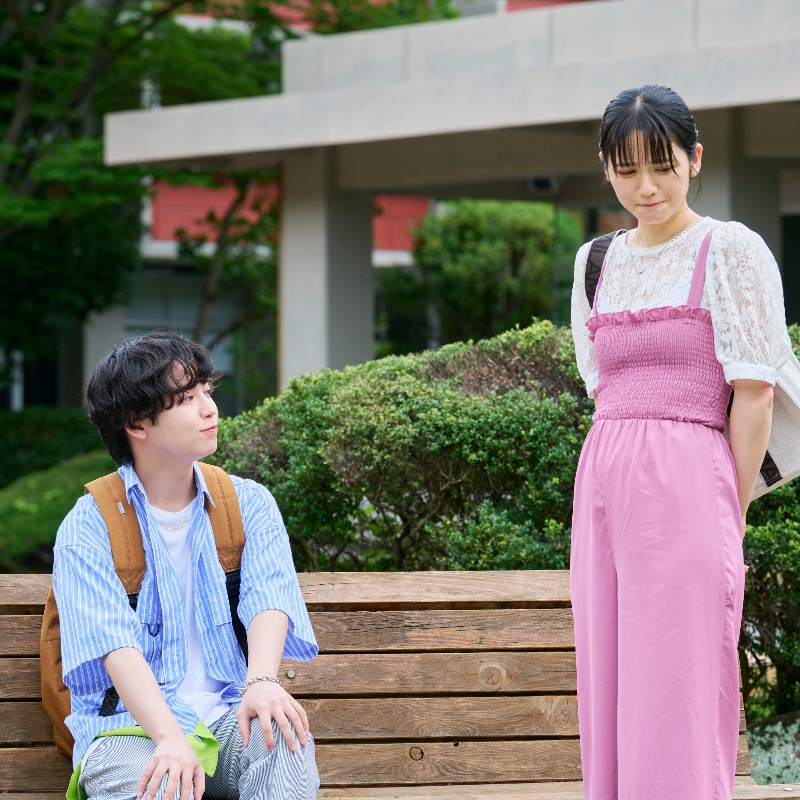 CBC_Link_drama's tweet photo. ◤ #Ｌｉｎｋ！　きょう深夜第５話放送！◢３日（金）深夜１時５３分～
#鎮西寿々歌×#ゆうたろう 共演！#南山大学 を舞台にした青春ドラマ
『#Ｌｉｎｋ！』
画面越しの高校生の奈菜（鎮西寿々歌）が耳をすませる中、悟先輩（ゆうたろう）と大学生の奈菜が思う”留学の目的””将来の夢”とは
