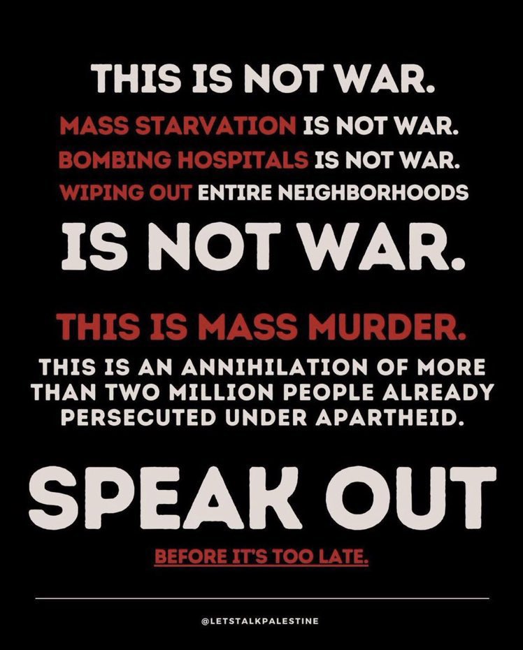 STOP BEING NETRAL STOP BEING IGNORANT THIS IS NOT A WAR, THIS IS A GENOCIDE ITS A HUMANITARIAN DUTY FREE PALESTINE 🇵🇸 #StopGenocideInGaza #CeaseFireInGaza #CeaseFireNOW #FreePalestine