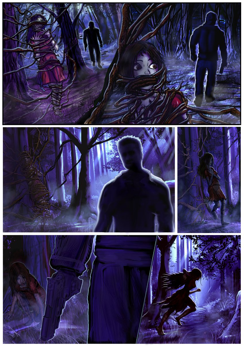 A sneak peek of the Penchant for Trouble Comic page sample! #Everyone #horror #Magic #comics #indieartist #indieauthor #artistonfacebook #digitalpaintingart #scary #ArtShare #ArtPortfolio #ArtistOnX #ArtistOnTwitter #forest #TRENDZ #ComingUpNext #ComingSoon