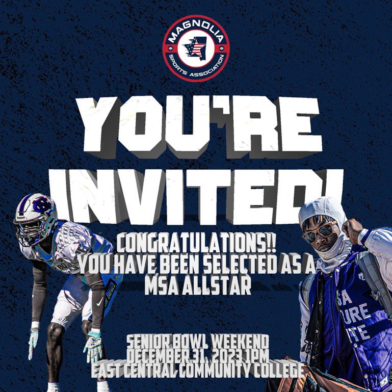 Blessed to be Invited to the MSA Senior Bowl🙌🙌