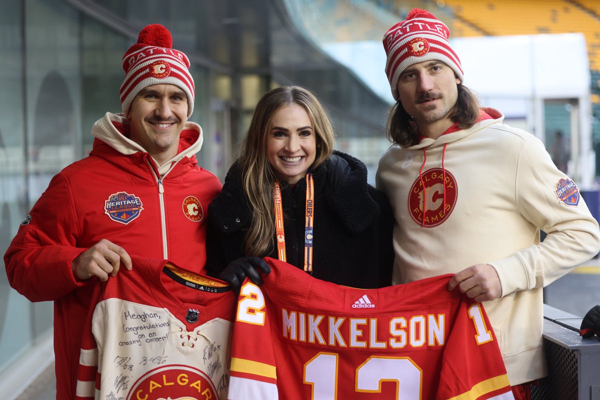 NHLFlames's tweet photo. Congrats on an incredible career, @Mikkelson12! https://t.co/gLby4UrHvo