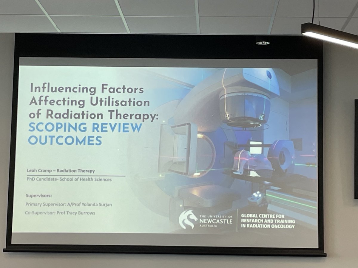 Great presentation by ⁦@LeahCramp⁩ exploring barriers to #radiationtherapy utilisation globally! Wow/yikes - 200+ papers synthesised in #scopingreview 👏👏 ⁦@DrYolandaSurjan⁩ ⁦@Uni_Newcastle⁩ #hpe #meded ⁦@GC_RTRO⁩ ⁦@UON_research⁩