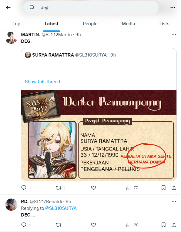 SL311ANDHRA's tweet photo. @SukmaADITRI Mbak Ranya hari ini udah DEG belum https://t.co/RYeeDMp0Xs