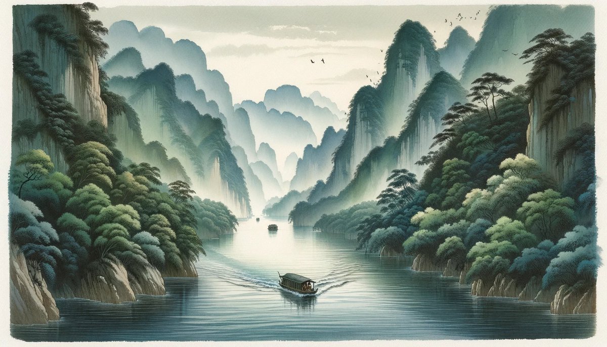 zipx_ai's tweet image. 落霞与孤鹜齐飞，秋水共长天一色；
小荷才露尖尖角，早有蜻蜓立上头；
两岸猿声啼不住，轻舟已过万重山；

DALLE3和GPT的理解能力和创作能力确实牛，看到图片都能轻易猜出诗句，说明语言语义理解和对齐能力达到人的水平。