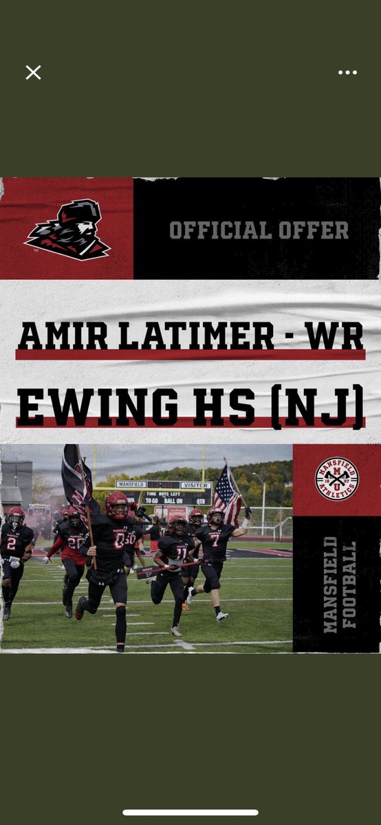 Agtg always! After a great call with <a href="/Coach_JEvans/">John Evans</a> and <a href="/Coach_Czarnota/">Chandler Czarnota</a> I’m very blessed and honored to receive an offer from Mansfield University! #GodisGood 
@MaddalonEHS 
<a href="/hs_mercer/">Mercer County HS Football Recruits</a> 
<a href="/TheK_I_DFrankie/">The Resource</a>