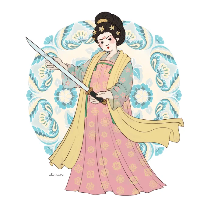 Maidens with Swords - Tang Dynasty