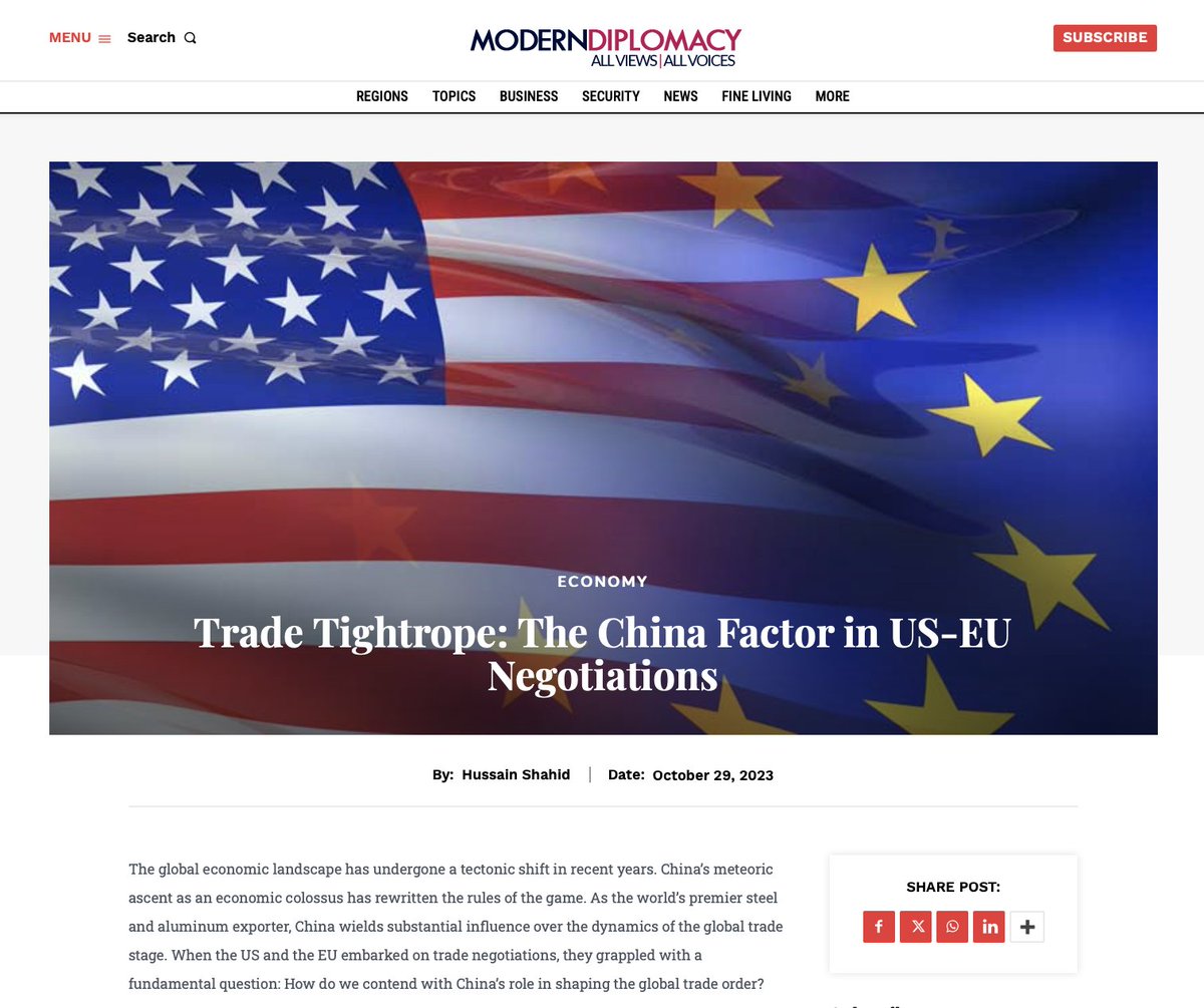 GreenPropositio's tweet photo. Our #CEO Shahid Hussain op-ed for #moderndiplomacy titled, Trade Tightrope: The China Factor in US-EU Negotiations.
#usa #eu #china #trade #tariffs #steel #greenfuture #greenproposition https://t.co/2WTp9qGLKV