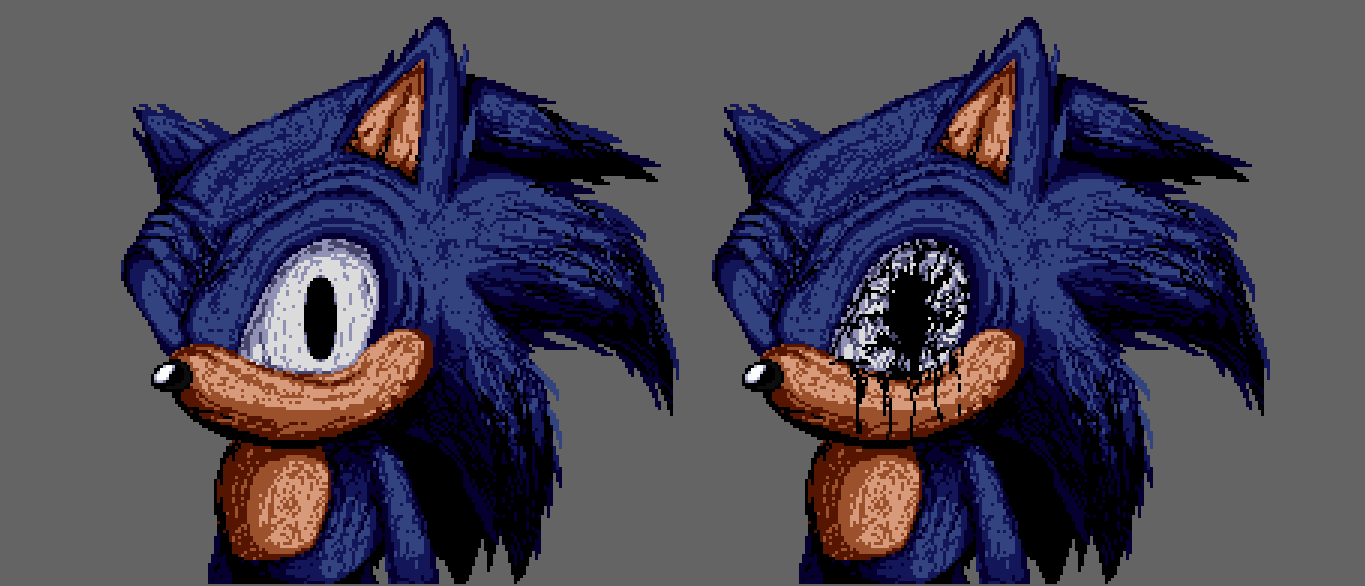 Kaua16 on Game Jolt: first time doing a pixel art, made this based on my sonic.exe desig