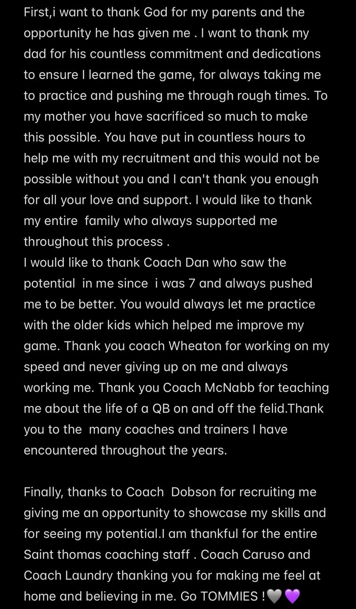 COMMITTED!!!🩶💜 <a href="/CoachPerrone/">Coach Perrone (My Recruits)</a> <a href="/CoachDodson13/">Coach Dodson 🏈 🗺️🧗🏿‍♂️🏆</a> <a href="/Coach_Caruso/">Coach Glenn Caruso</a> <a href="/CoachJakeLandry/">Jake Landry</a> <a href="/theWheatonWay/">Wheaton Solution</a> @QBManuch <a href="/donovanjmcnabb/">Donovan McNabb</a> <a href="/MesquiteAthDept/">Mesquite Wildcats Athletics</a> <a href="/UST_Football/">St. Thomas Football</a>
