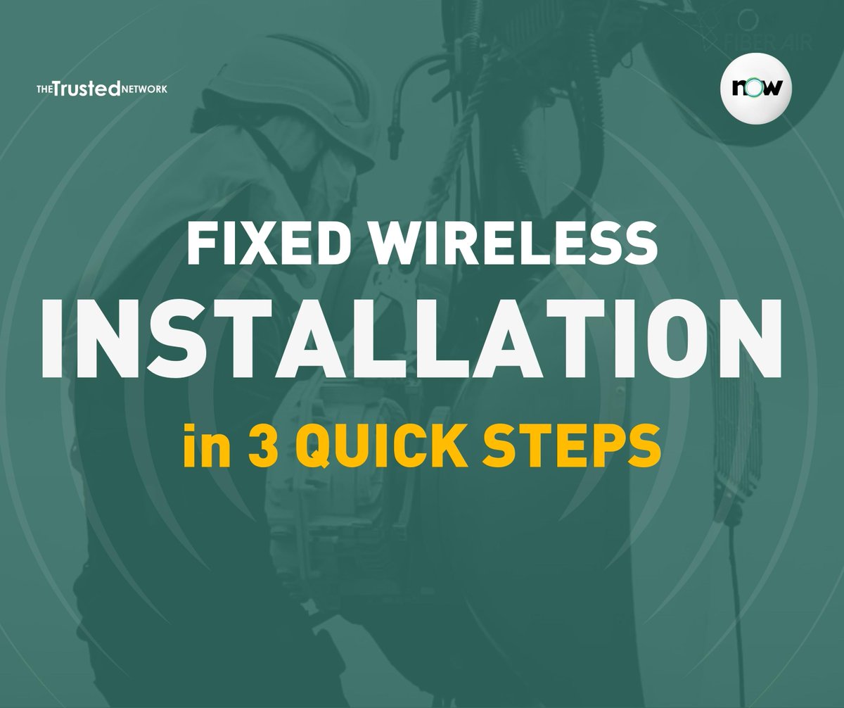 NOWCORPORATION's tweet photo. Here's a quick guide of what to expect when installing our FIXED WIRELESS INTERNET CONNECTION. 

Experience NOW today!
#SwitchNOW #InquireNOW #FiberAir  #TheTrustedNetwork #EnterpriseBroadband https://t.co/2wcGydgejM