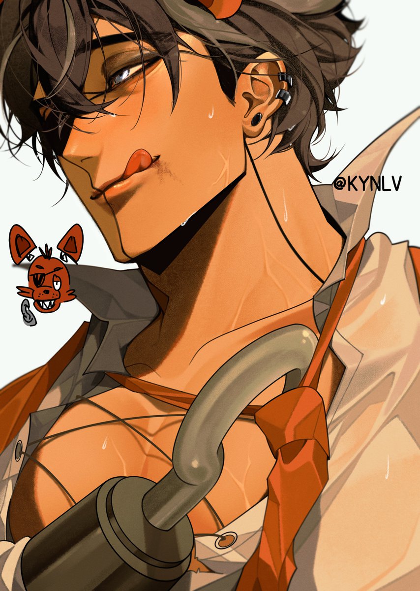 Kynlv1's tweet photo. hey at least twitters quality is shnice 
happy hahlloween 
prints here>>> https://t.co/ggXAfjxuCd
#Wriosthesley #fnaf #foxy #fanart #GenshinImpact https://t.co/RwOhsWAutw