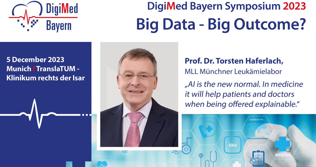 BioM Biotech Cluster Development (@biom_munich) on Twitter photo Prof. #TorstenHaferlach of Munich <a href="/leukaemielabor/">Munich Leukemia Laboratory</a> will talk about “Artificial intelligence in hematological diagnostics: Game changer or gadget?” at the #DigimedBayern Symposium 2023 on📅Dec. 5th at the Munich TranslaTUM, Klinikum r.d. Isar
Register now: digimed-bayern.de/symposium-2023… Prof. #TorstenHaferlach of Munich <a href="/leukaemielabor/">Munich Leukemia Laboratory</a> will talk about “Artificial intelligence in hematological diagnostics: Game changer or gadget?” at the #DigimedBayern Symposium 2023 on📅Dec. 5th at the Munich TranslaTUM, Klinikum r.d. Isar
Register now: digimed-bayern.de/symposium-2023…