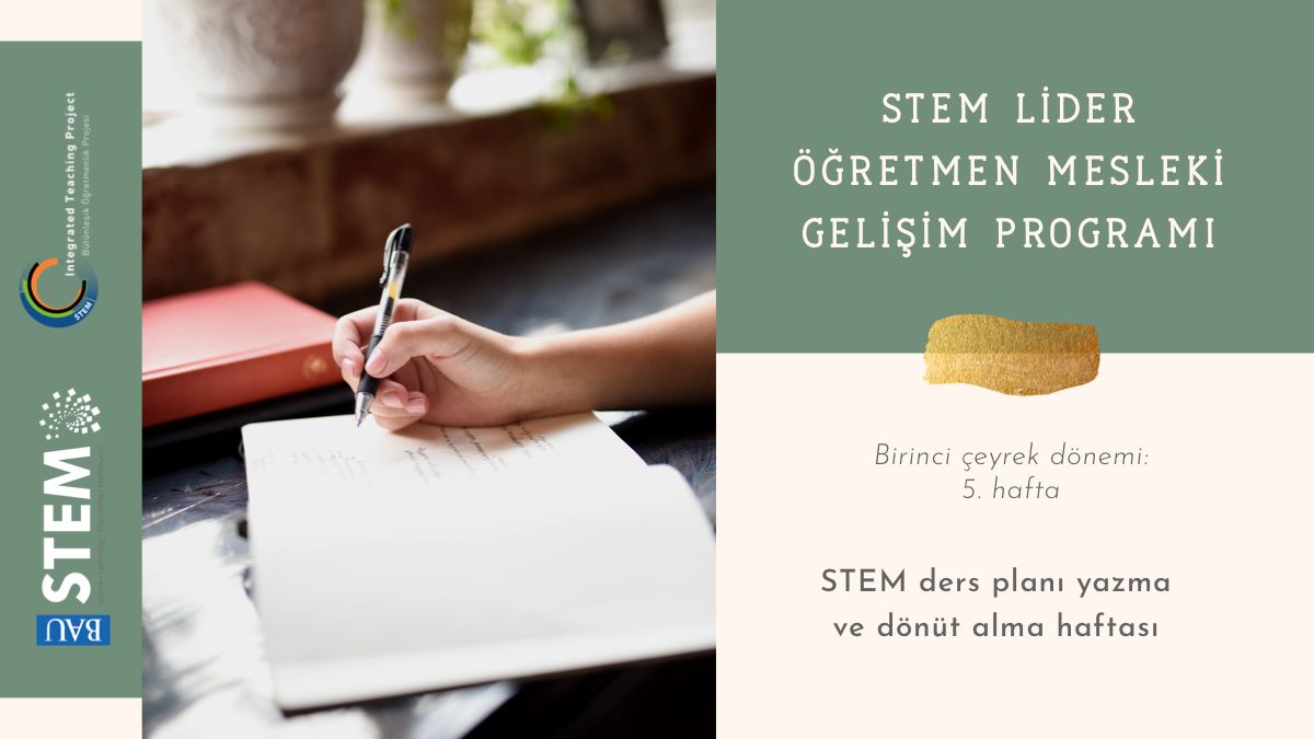 STEM Lider Öğretmen Mesleki Gelişim Programı 1. çeyrek dönemin 5. haftasındayız! Bu çeyrekte hazırlayacağınız STEM ders planlarınızı uygulamadan önce örnek bir STEM ders uygulaması olan çalıştay videolarını izleyebilirsiniz. #STEMgelecektir
Verimli haftalar dileriz!