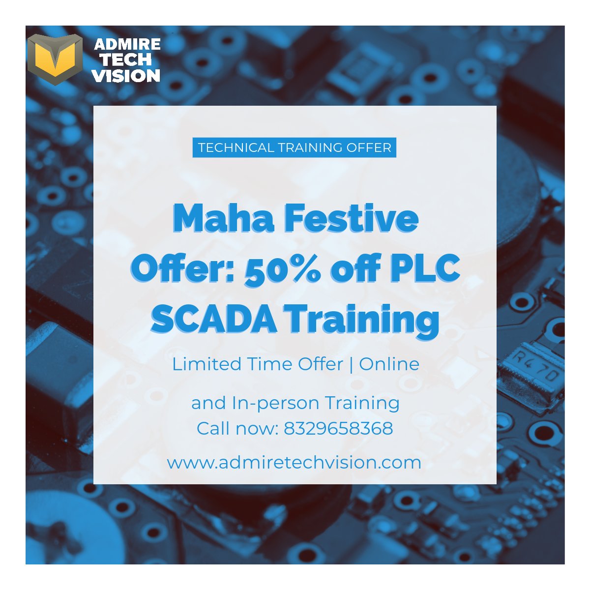 #plcscada training from experts in Industrial Automation.
Get up to 50% off during #mahafestiveoffer by Admire Tech Vision.
Call us now: 8329658368
Enroll now: bit.ly/48xppsl

#electricalengineering #electrical #plc #scada #plcscadatraining #engineering #offer #placement