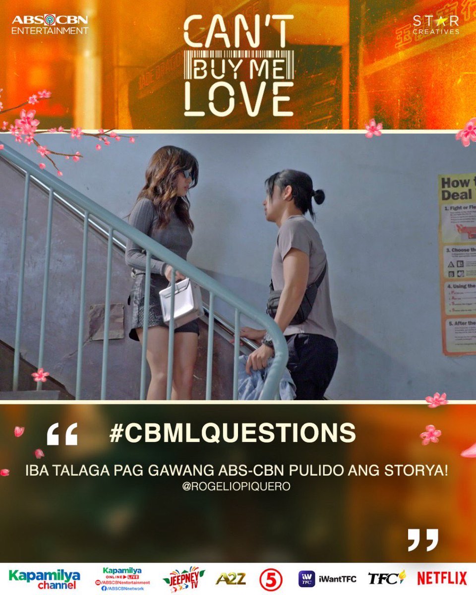 StarCreativesTV's tweet photo. Nasagot na ba ang mga #CBMLQuestions ‘nyo? Maraming salamat sa pag tutok sa Can’t Buy Me Love!

Catch #CantBuyMeLove weeknights at 8:45 on Kapamilya Channel, Kapamilya Online Live, A2Z, JeepneyTV, and TV5 ❤️🏷️

Watch episode 10 here 🔗:https://t.co/UP8fuDeqZL https://t.co/LNsvCwkvLp