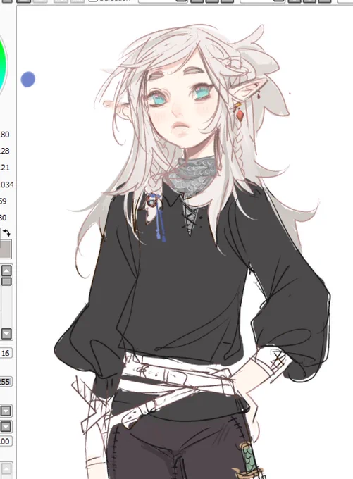 drawing my dnd boy Augustines current look * w *