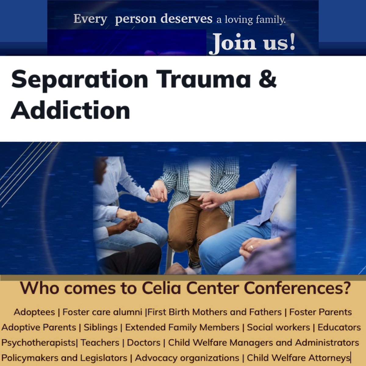 Attend the National Adoption Conference to join Separation Trauma and Addiction Panel held virtually Fri Nov 10th . 10-11:30a with David B. Bohl —> #adoption #adopteejourney #adoptionconstellation #conference 

tinyurl.com/344cepz6