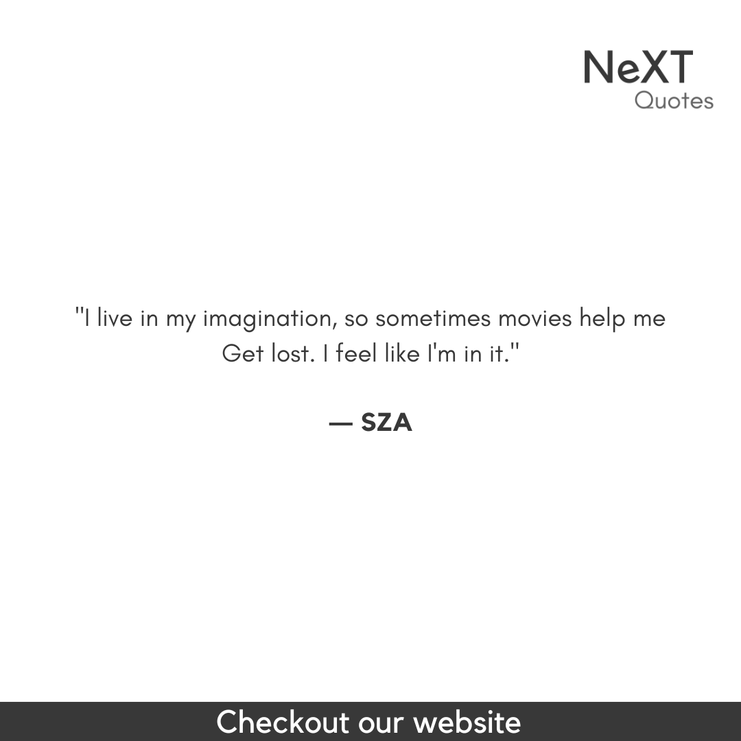 NeXTQuotesOne's tweet photo. I live in my imagination, so sometimes movies help me get lost. I feel like I'm in it.

- SZA

#SZA #Ctrl #Music #R&amp;B #GoodMusic #Singer #Songwriter #Lyrics #NewMusic #MusicIsLife #Soulful #Artist #WomenInMusic #Vibes #Inspiration #Melodies #MusicLover #AlbumOfTheYear #Grammy https://t.co/rVJwVgAeKI