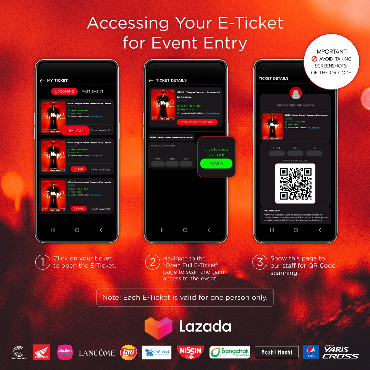 Billkin_Ent's tweet photo. Instructions for Collecting Entry Tickets to the 'Billkin Tempo Concert Presented by Lazada' 🎫🥁

📍 Impact Arena Muang Thong Thani
Saturday 4, November 2023
Sunday 5, November 2023

#BillkinTempoConcert
#BillkinEntertainment
#Bbillkin https://t.co/NaielHJ0sh