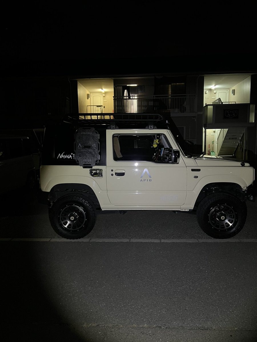 toyakojb646697's tweet image. 夜でもよく分かるシールドデッキ🛡️
キャンプで実際使ってみたいところだな
#apio #ジムニー