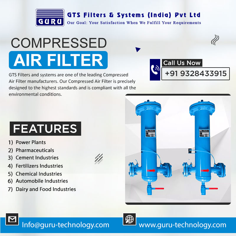Gurutechnology2's tweet image. GTS Filters and Systems is a renowned exporter of #CompressedAirFilter in India. It features a Customized design with low-pressure drop, easy to operate and maintain.
guru-technology.com/compressed-air…