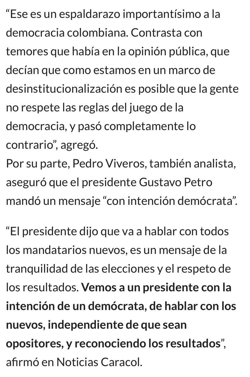 En resumen: la oposición exageró, alarmó y atemorizó, sin razón. En muchas partes ese discurso les funcionó porque vendieron miedo, o como diría el profesor <a href="/mgarciavillegas/">Mauricio Garcia V</a> promocionaron “emociones tristes” y las convirtieron en votos. 

Pero nuestro Presidente <a href="/petrogustavo/">Gustavo Petro</a>