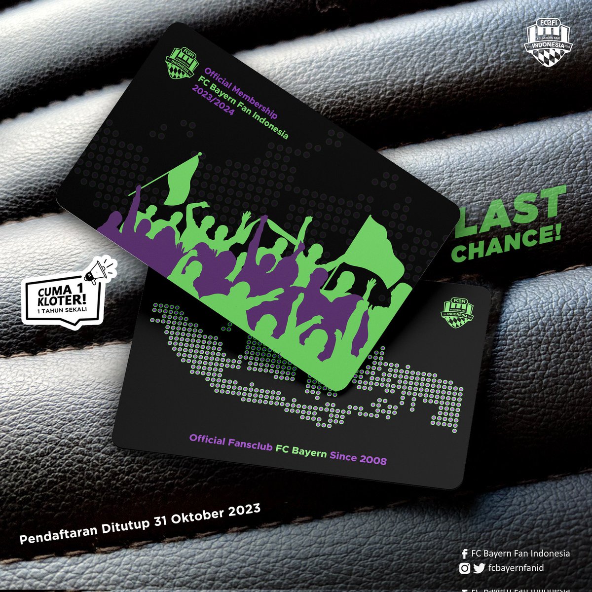 fcbayernfanid's tweet image. DUA HARI TERAKHIR untuk pendaftaran Official Membership FCBFI 23/34!

Yang belum daftar bisa  akses fcbayernfan.id/membership/reg… bukan by chat ke para pengurus yaa 😆

Mia San Mia, Mia San Familie!

#fcbayernfanindonesia #fcbayern #fansclub #bayernmunchen #bayernmunich #fcbayernfan