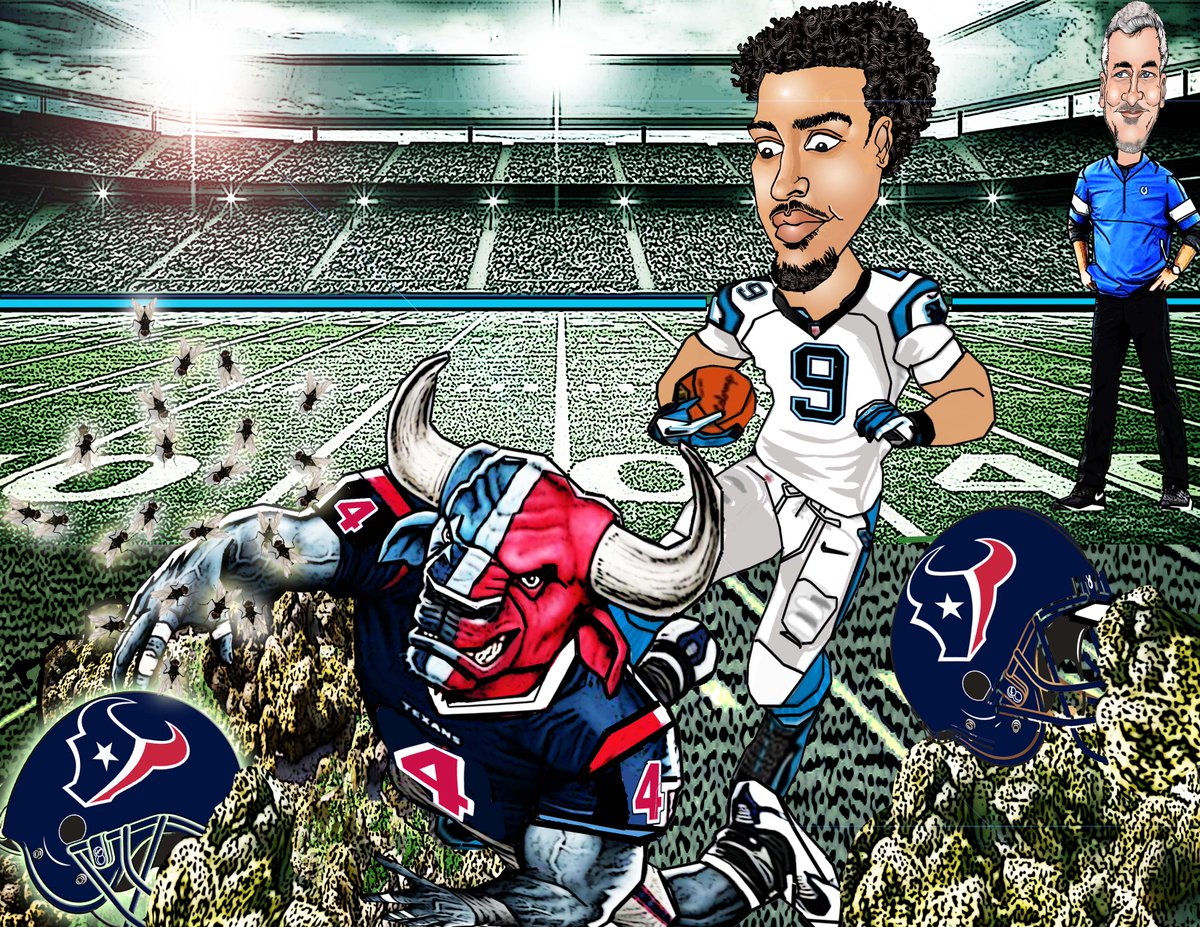 #HOUvsCAR GOOD GAME last night and it gave us a new, visual equivalent for 'BULL-SH*T',lol! ShoutOutz to number 4# with the @HoustonTexans ; Thank You for helping to make that @Panthers , WIN possible! #CarolinaPanthers #GoCats #GoCatsGo #KeepPounding #TheArtOfLenaJ