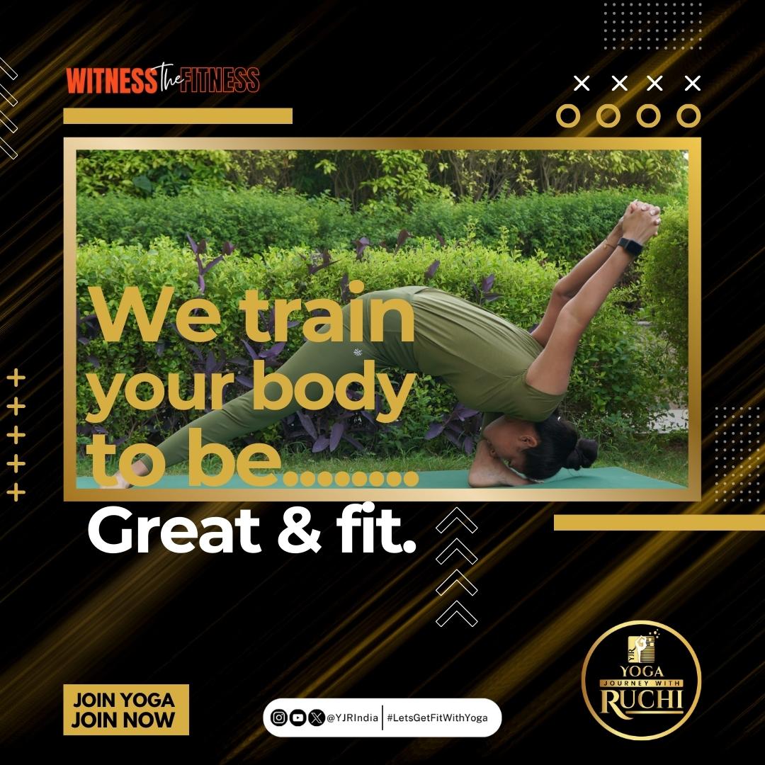 We train your body to be Great & Fit.
Join Yoga Join Now.

#witnessthefitness
#LetsGetFitWithYoga #YogaWithYJRIndia #YJRIndiaFitnessMovement
#yoga #yogalife #yogalove #yogaeveryday #yogaeverywhere #yogajourney #yogainspiration #yogachallenge #yogaposes #asana #fitness #wellness