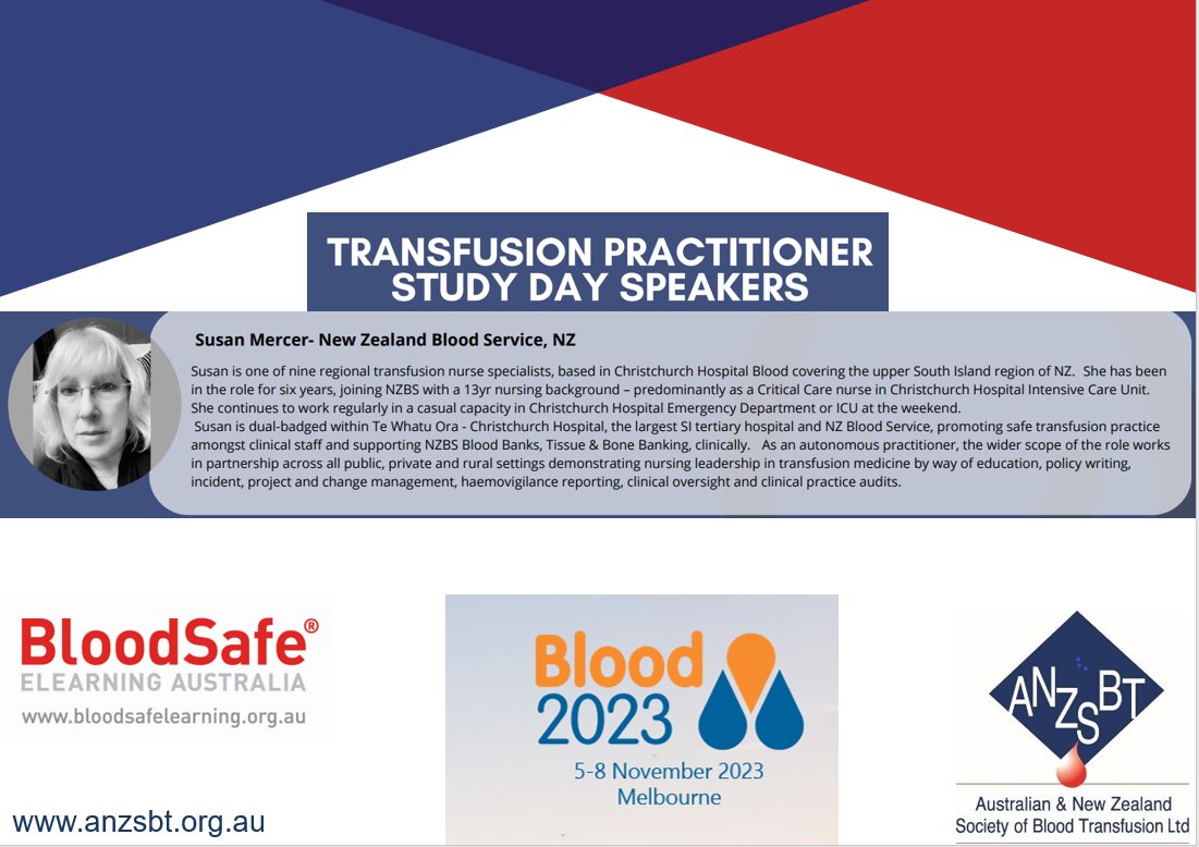 ANZSBT (@anzsbt) on Twitter photo #Blood2023 is on its way, check out the great TP program:
<a href="/AmandaCatherwo1/">Amanda Catherwood</a> <a href="/BielbyLinley/">Linley Bielby</a> <a href="/TransfusEdMed/">Dr Anastazia Keegan</a>
blood2023.com/anzsbt-workshop #Blood2023 is on its way, check out the great TP program:
<a href="/AmandaCatherwo1/">Amanda Catherwood</a> <a href="/BielbyLinley/">Linley Bielby</a> <a href="/TransfusEdMed/">Dr Anastazia Keegan</a>
blood2023.com/anzsbt-workshop