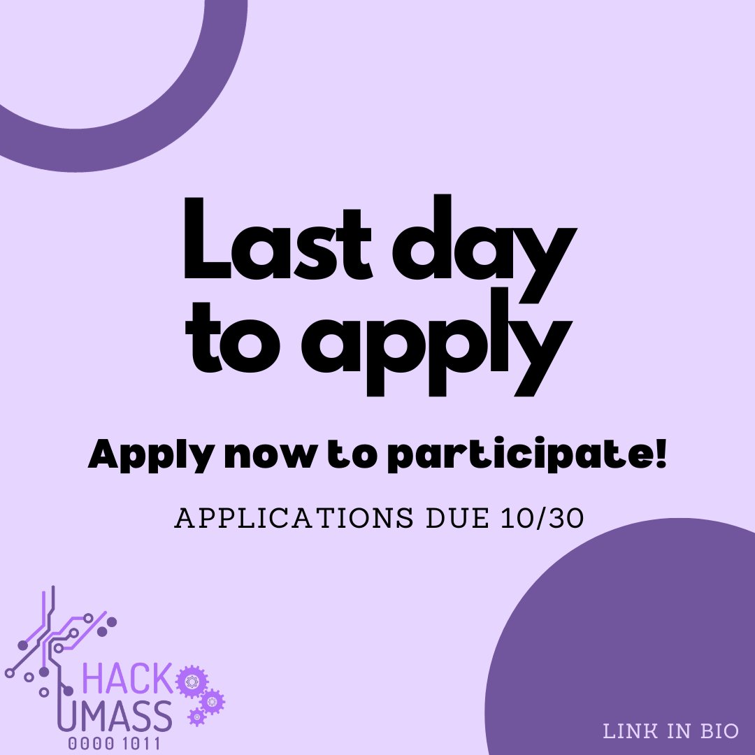 Registration for HackUMass XI will close tonight (10/30) at 11:59 PM! Link in bio! Can't wait to see you all there!! 🫡💜
