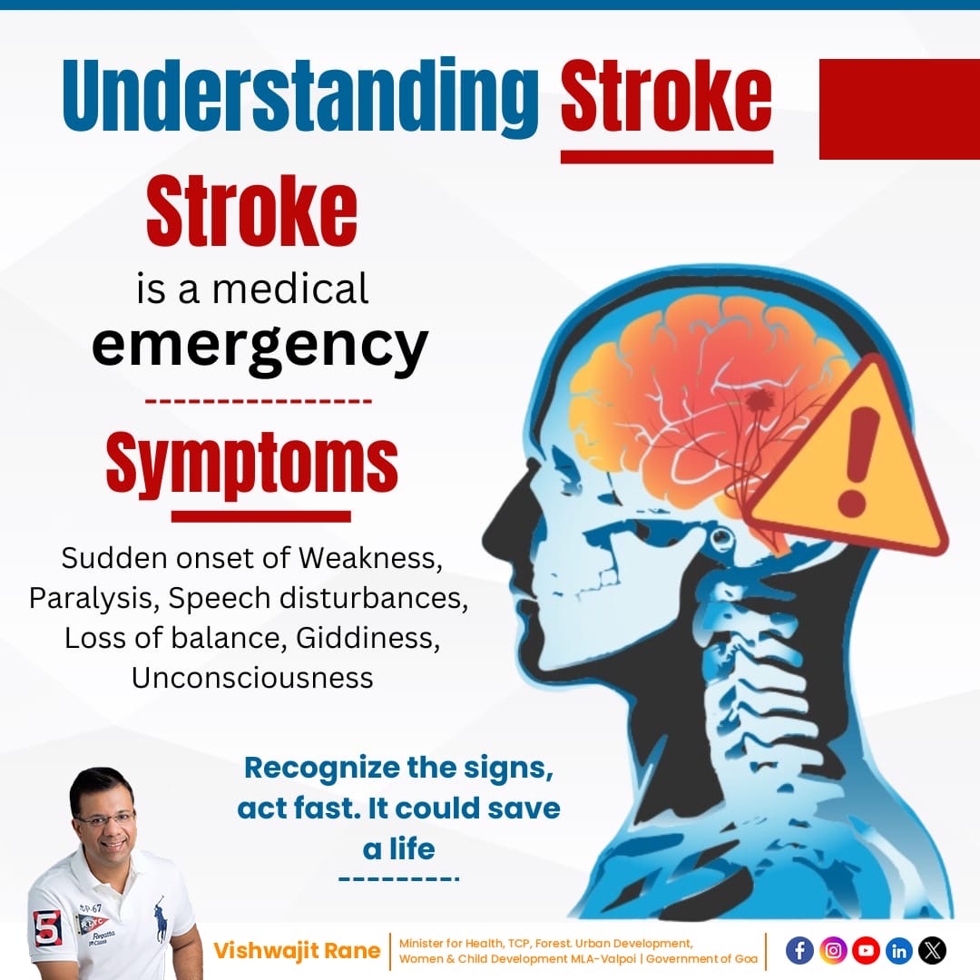 With the help of Goa Stroke Programme, every Goan citizen will enjoy unfettered access to top-notch stroke treatment and support, fostering a healthier, stronger, and more resilient community.

#GoaStrokeProgram