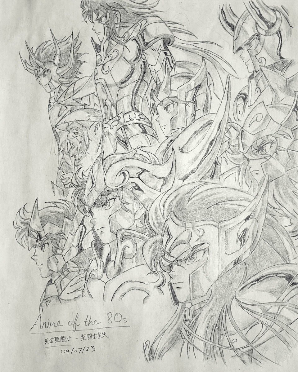 Anime of the 80s - Saint Seiya #AnimeArt #Pencildrawing #pencilsketch #animefanart #animeartist #illustration #SaintSeiya #アニメイラスト #聖闘士星矢 #模写 #鉛筆画