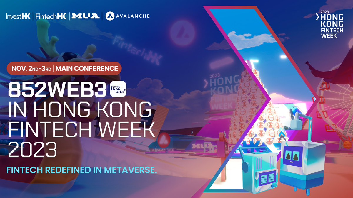 renaissxyz's tweet image. 11 月 2 日到 3 日，喺由中國香港財經事務 及庫務局，及 @HongKongFinTech, @InvestHK 共同舉辦嘅亞太地區頂尖科技盛會  #HongKongFinTechWeek2023 主論壇期間，大家可以喺 #HKFTW2023 元宇宙中同 #852Web3 相遇！

到時，各位可以同裡面嘅 NPC 交談，進行問答遊戲，一齊喺呢個由 @MUA_MUADAO 運營喺…